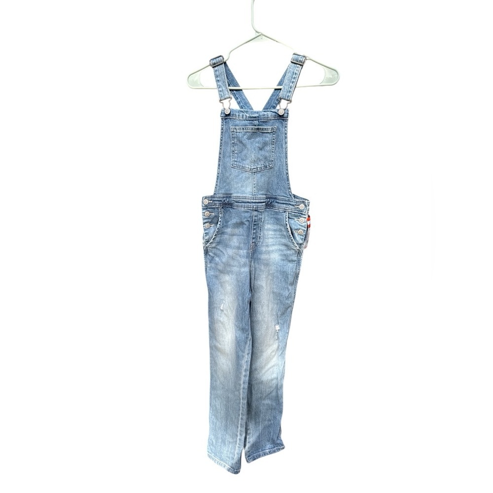 Cat & Jack Kids Blue Denim Overalls, Adjustable Straps, Size 10/12